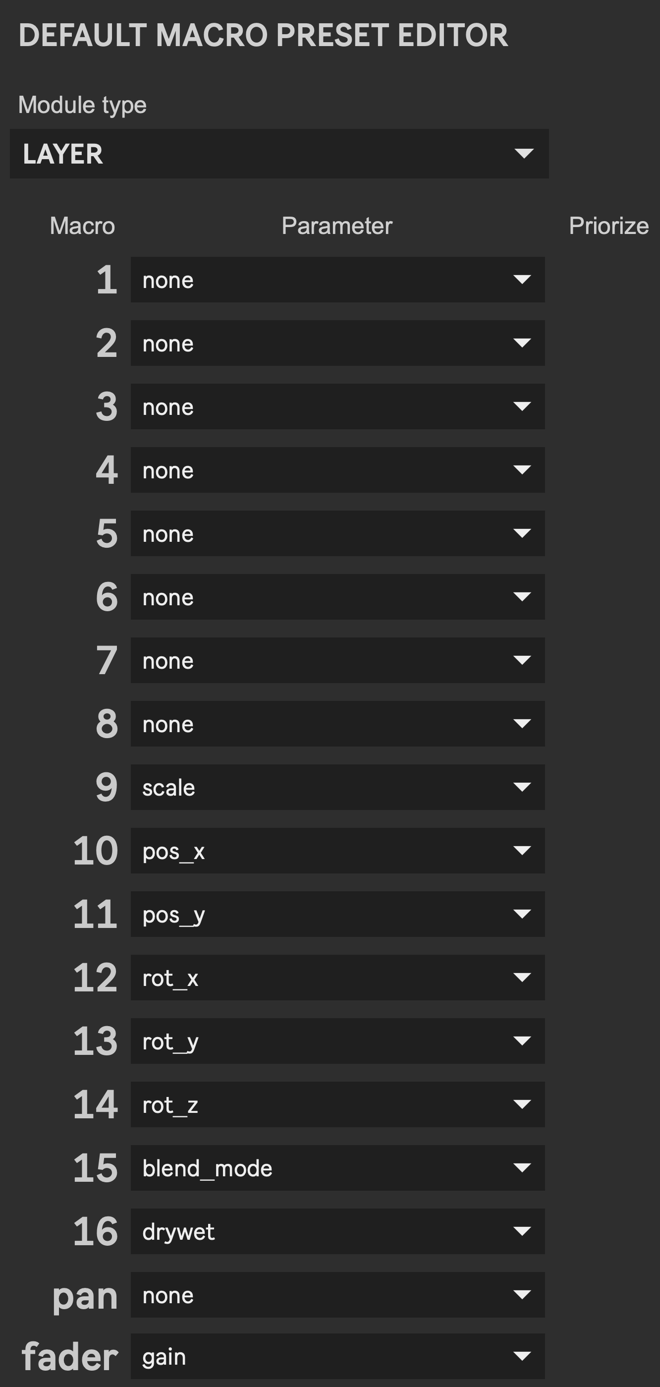 Default Macro Editor Window