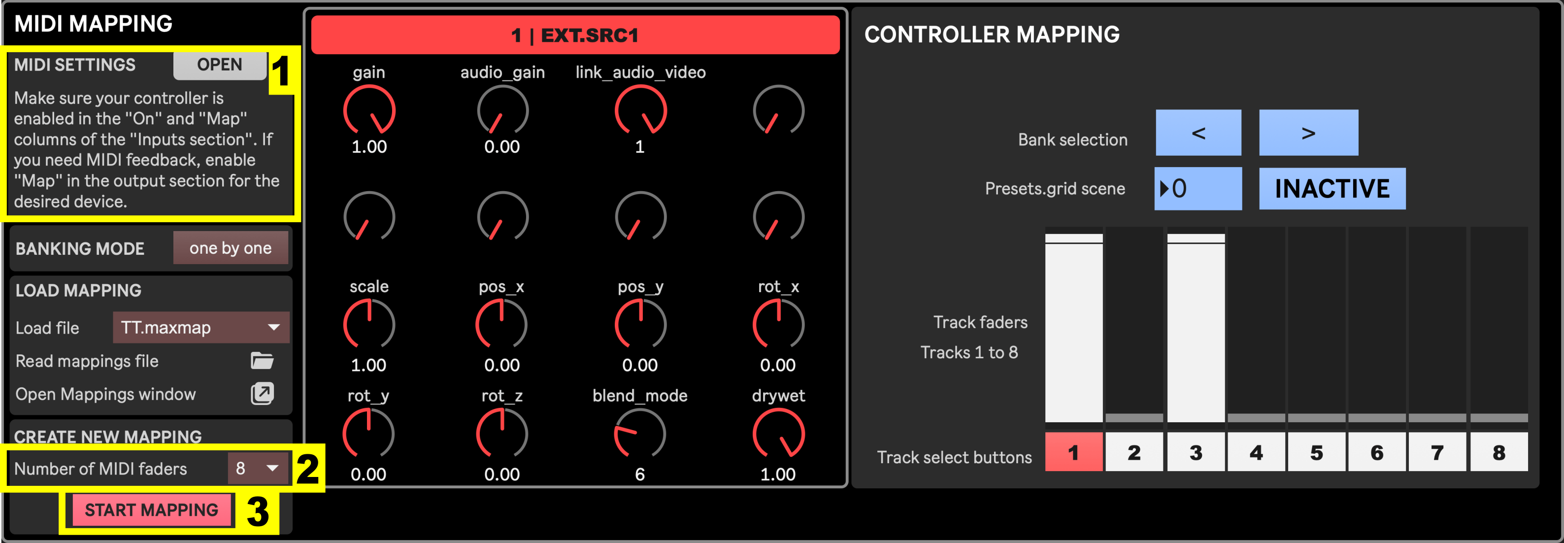 Midi mapping process 1/2